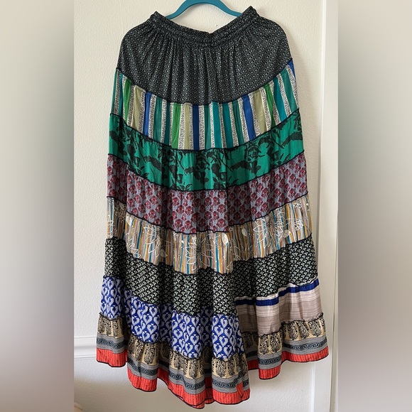 Palazzo Pants by Wylder Trading Co Silk Monsoon Tiered Palazzo Pants New! - Picture 3 of 5